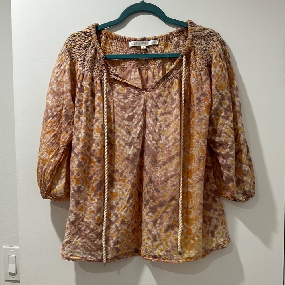 Ulla Johnson Cotton Tie Dye Peasant Blouse 4